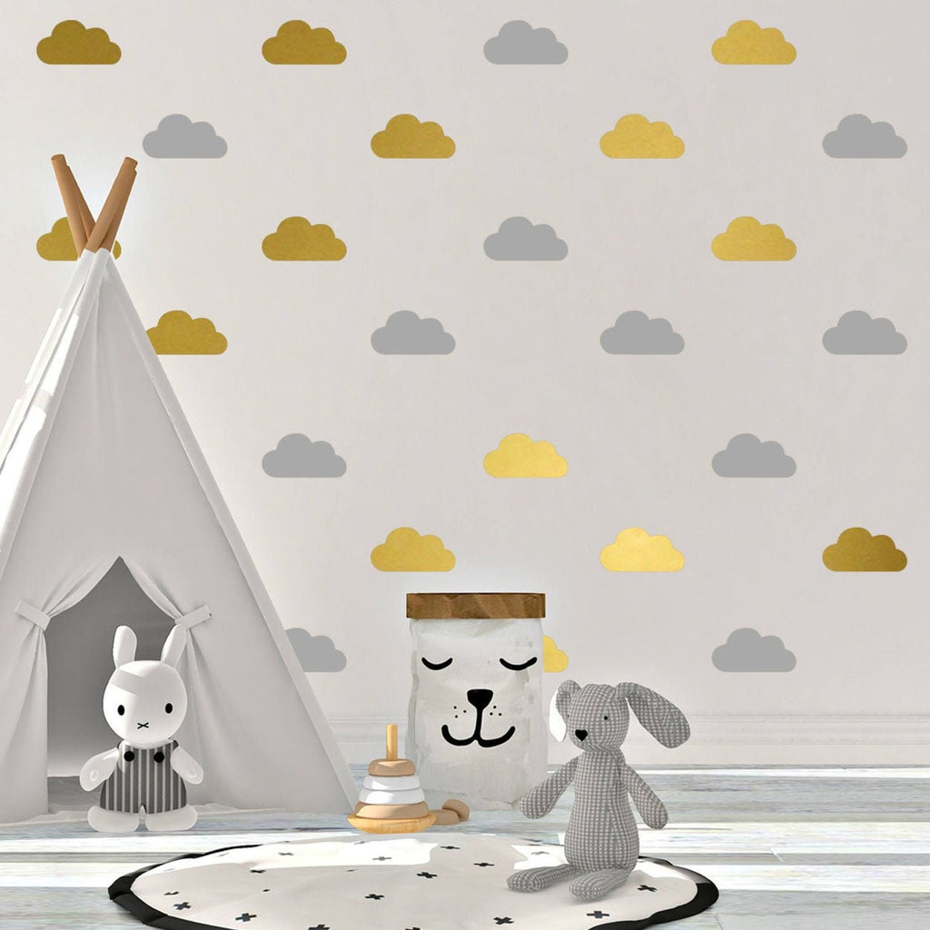 Cloud Wall Decals: Nursery Decor, 66 Pieces