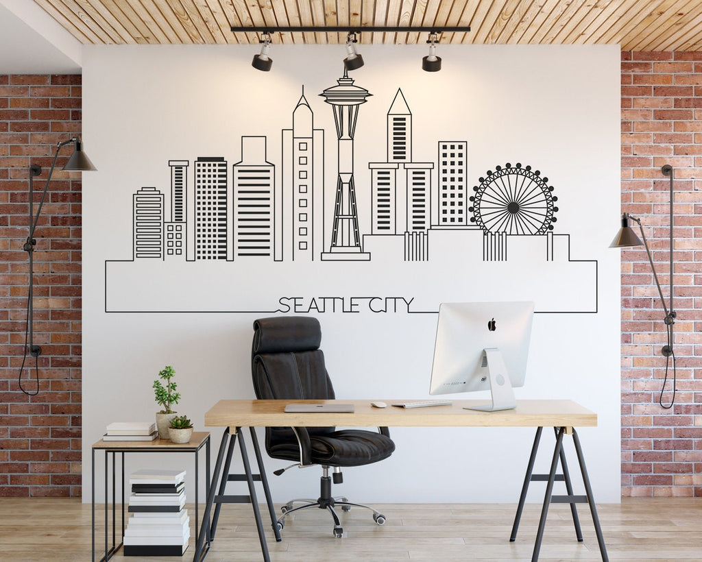 Seattle Skyline Wall Decal: Cityscape Home Decor