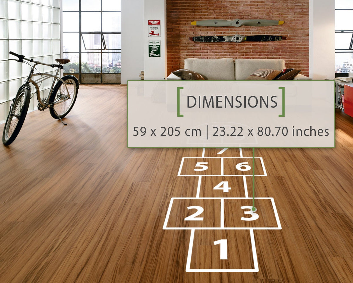 Hopscotch Floor Decal: Playroom Traditional Game (23.22 x 80.70 Inches)