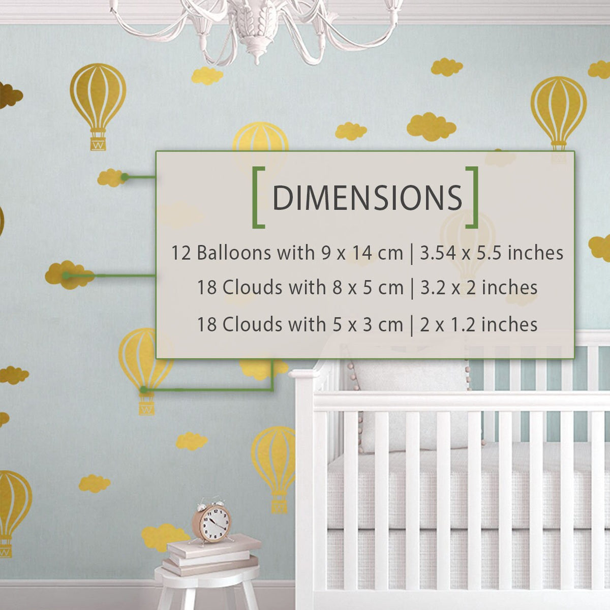 Hot Air Balloon Nursery Wall Decals: Baby Room Decor