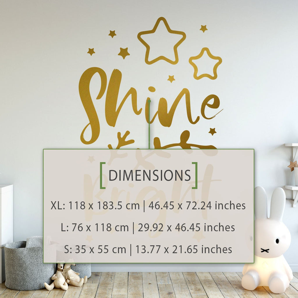 Nursery Wall Decal: Shine Bright, Stars Vinyl Decor