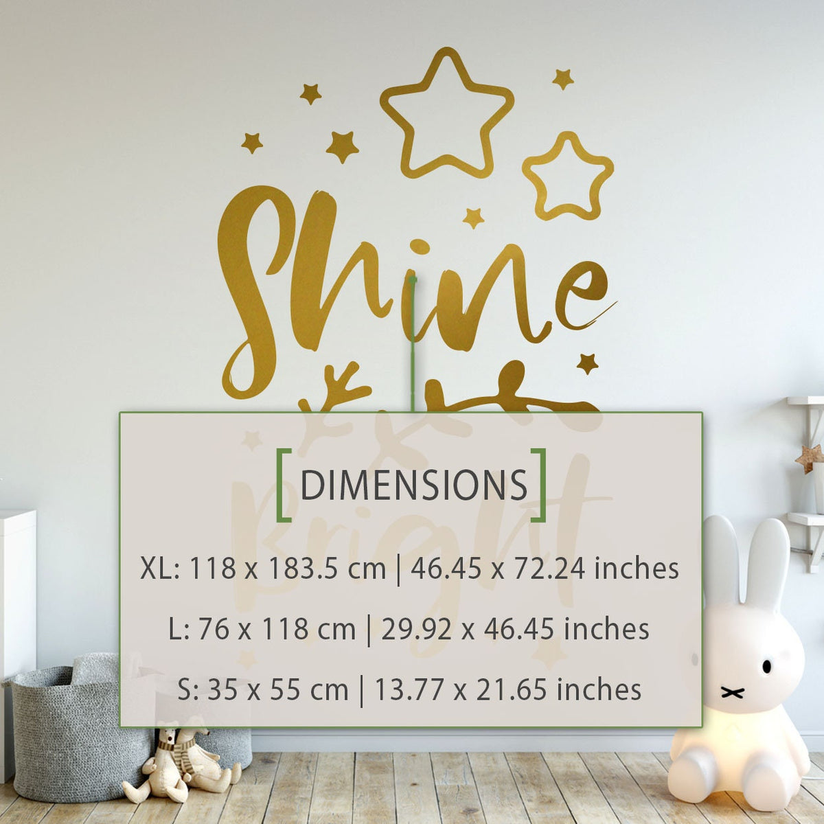 Nursery Wall Decal: Shine Bright, Stars Vinyl Decor