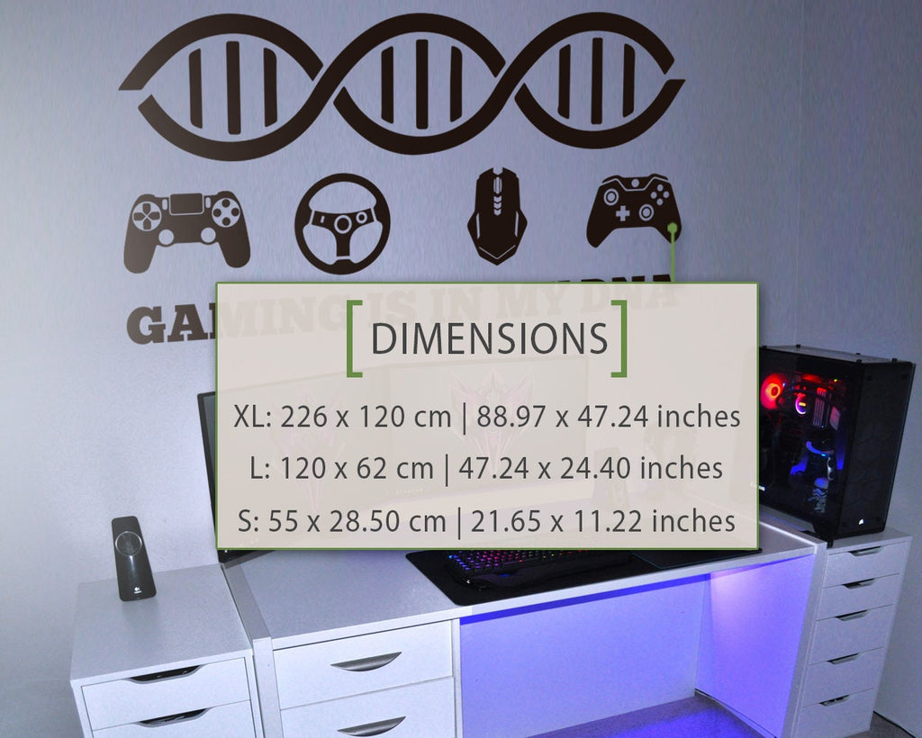 Gaming Is In My DNA Wall Decal, Gamer Room Decor, Battlestation Vinyl Sticker