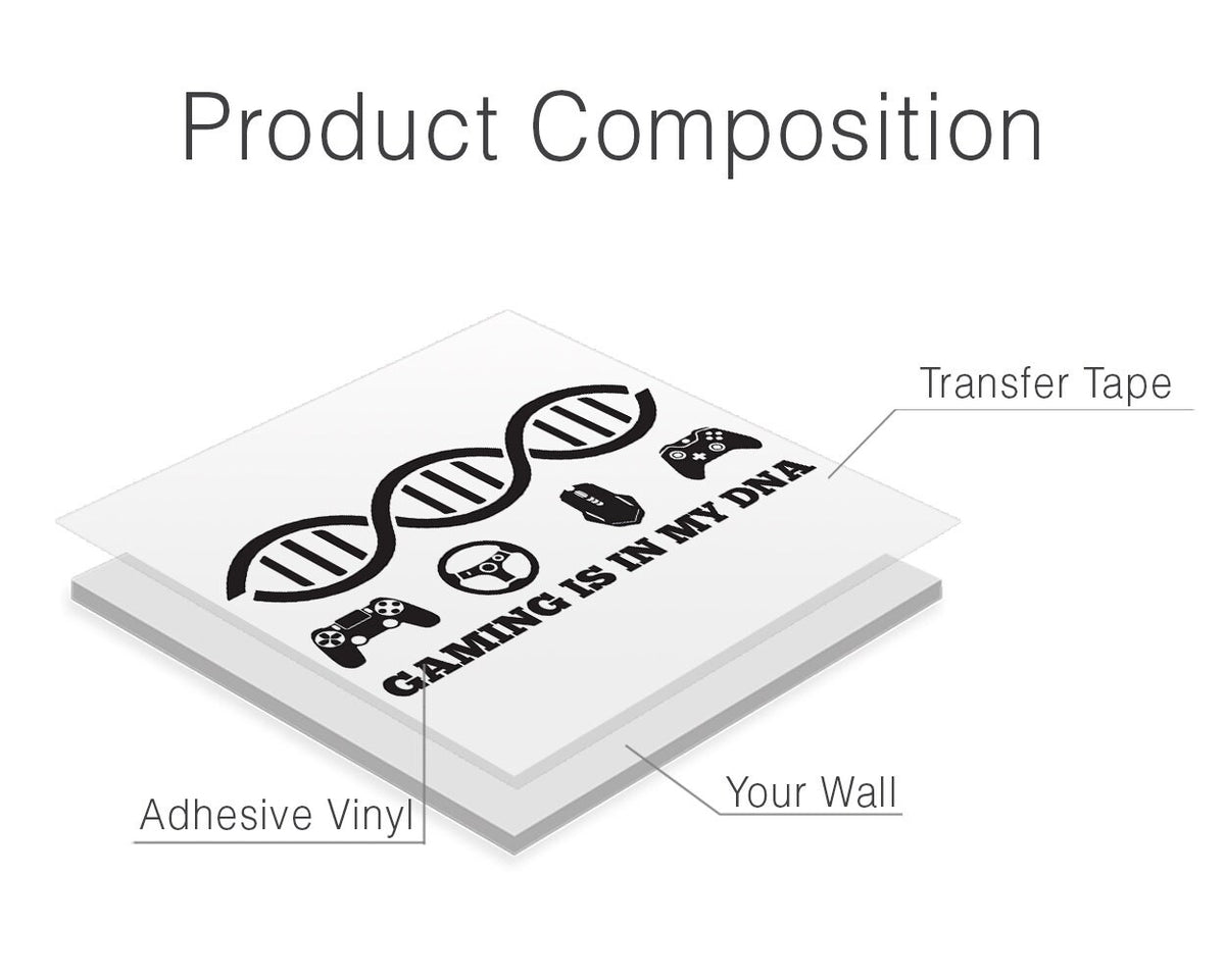 Gaming Is In My DNA Wall Decal, Gamer Room Decor, Battlestation Vinyl Sticker