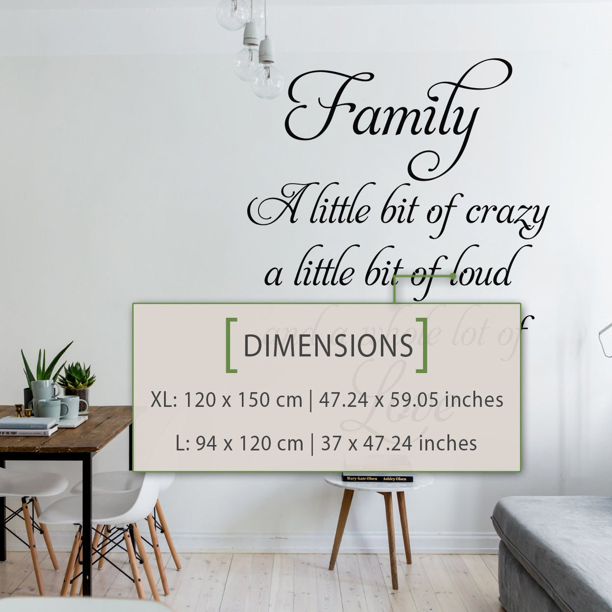 Family Love Quote Wall Decal: Home Decor Art Sticker