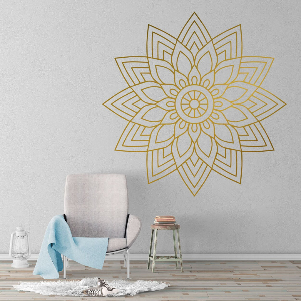 Flower Mandala Wall Decal: Bohemian Wall Art