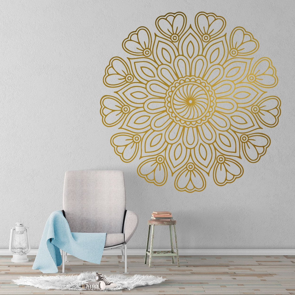 Floral Mandala Wall Decal: Bohemian Headboard Decor