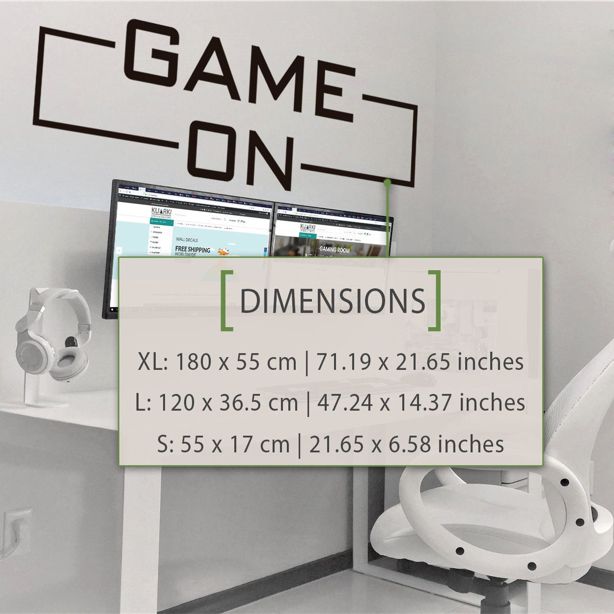Game On Wall Decal, Gamer Room Decor, Gaming Setup Sticker, Minimalist Vinyl Art