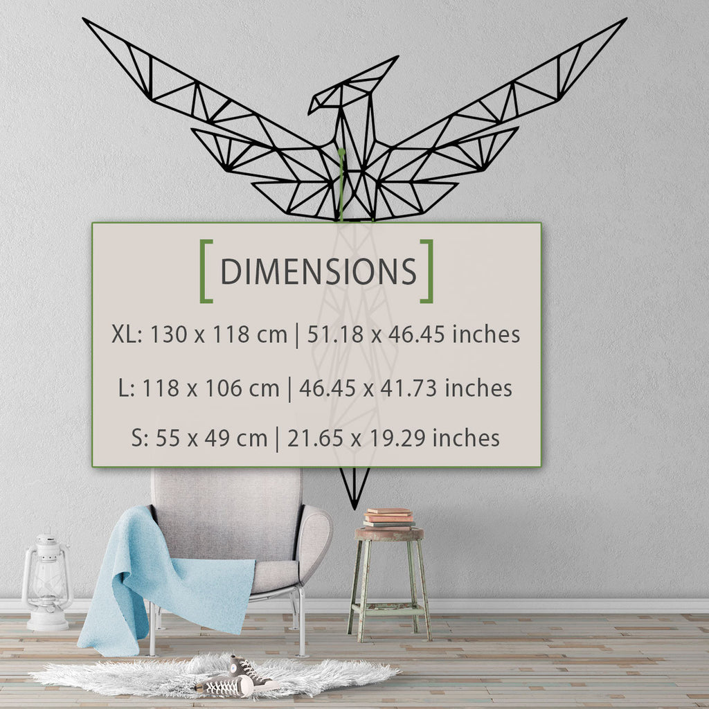 Geometric Phoenix Wall Decal: Modern Art Sticker
