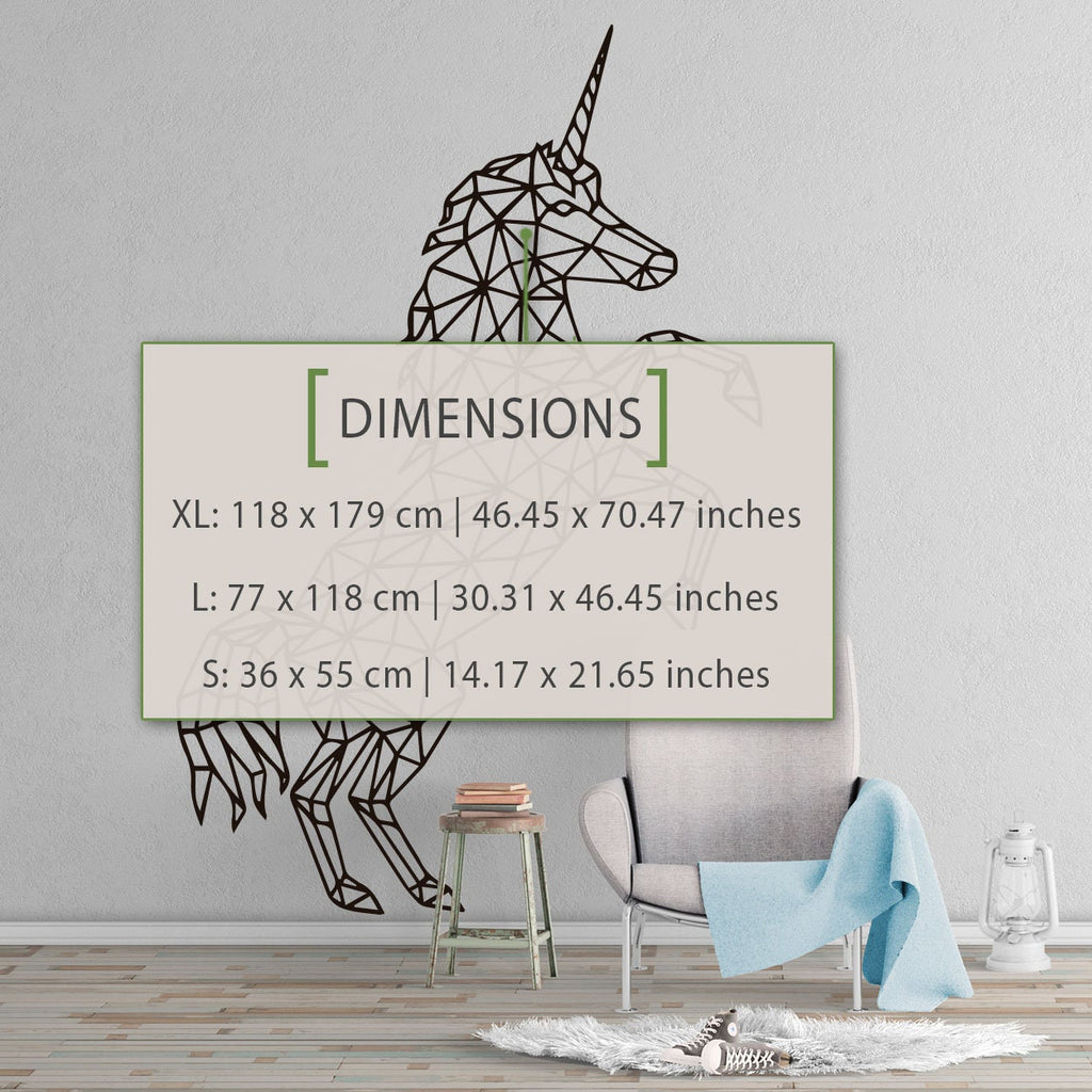 Geometric Unicorn Wall Decal: Minimalist Scandinavian Art