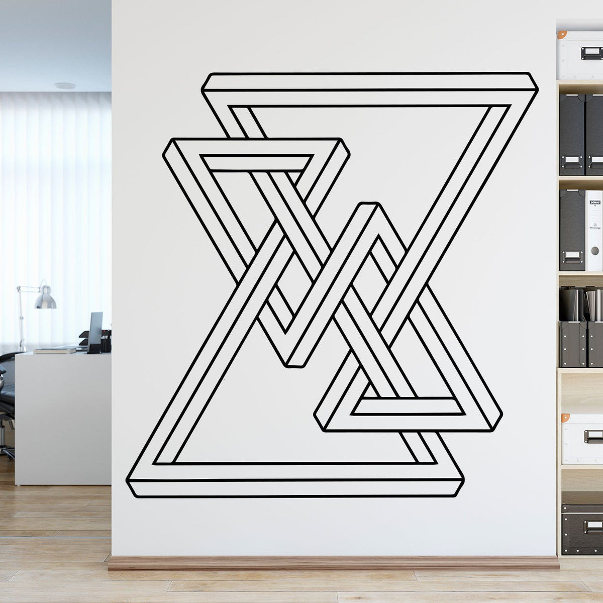 Geometric Triangle Wall Decal: Modern Office Decor