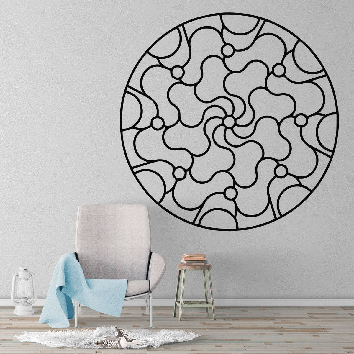 Minimalist Mandala Wall Decal: Geometric Sacred Geometry Art