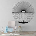 Ocean Sun Vinyl Wall Decal: Minimalist Home Decor