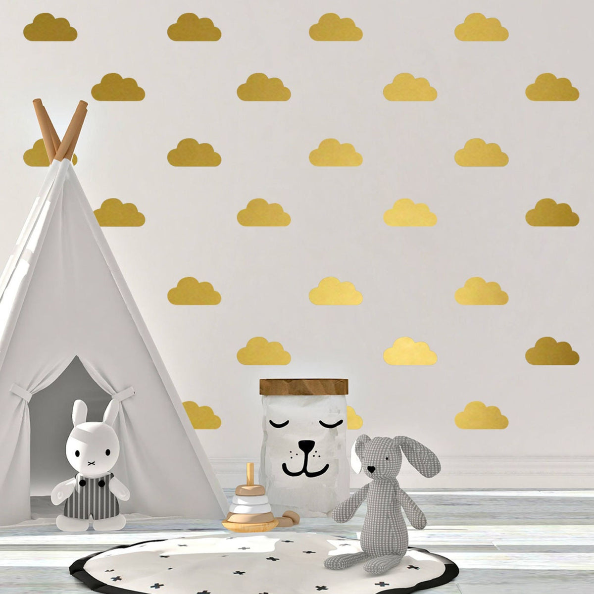 Cloud Wall Decals: Nursery Decor, 66 Pieces