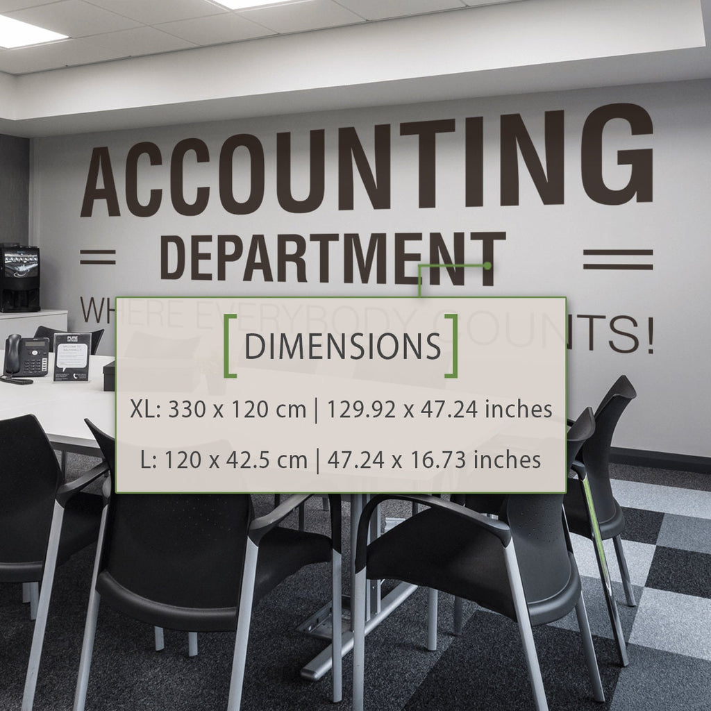 Accounting Department Wall Decal: Motivational Office Decor