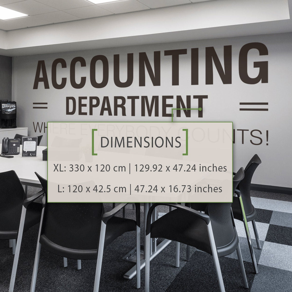 Accounting Department Wall Decal: Motivational Office Decor