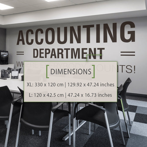 Accounting Department Wall Decal: Motivational Office Decor