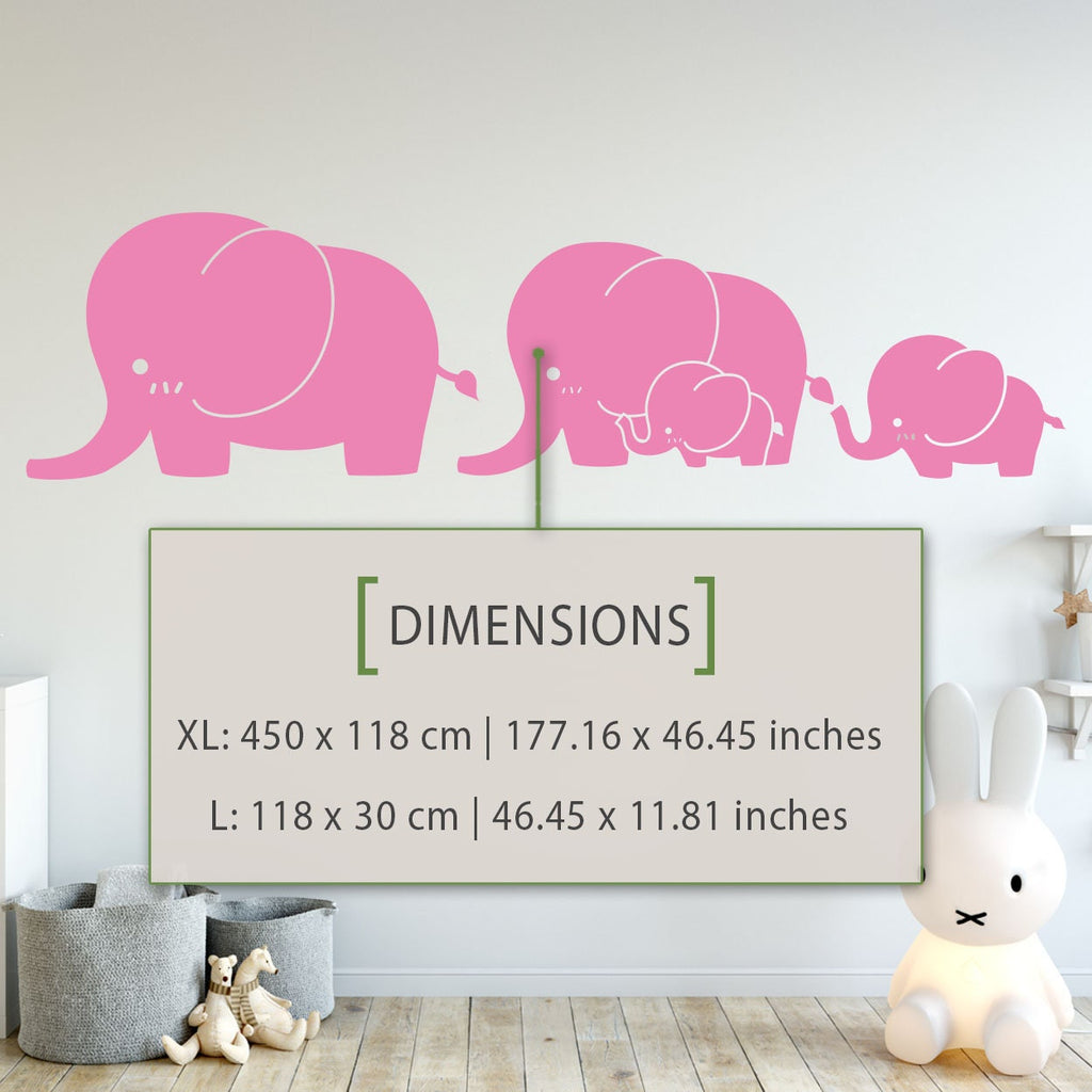Elephant Family Nursery Wall Decal, Baby Shower Gift