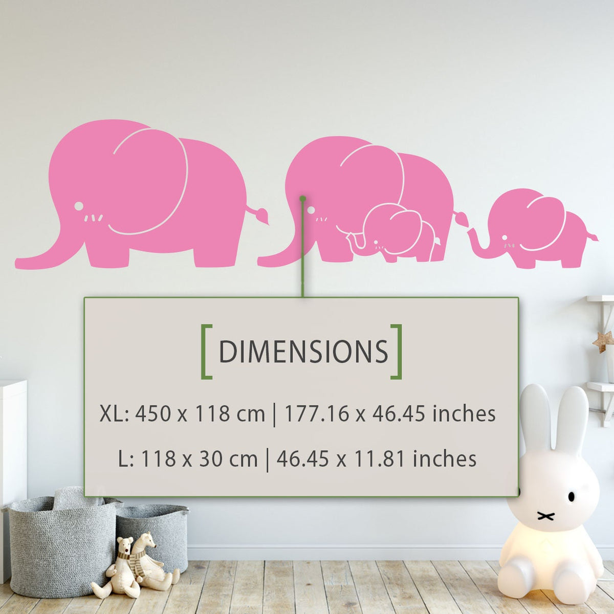 Elephant Family Nursery Wall Decal, Baby Shower Gift