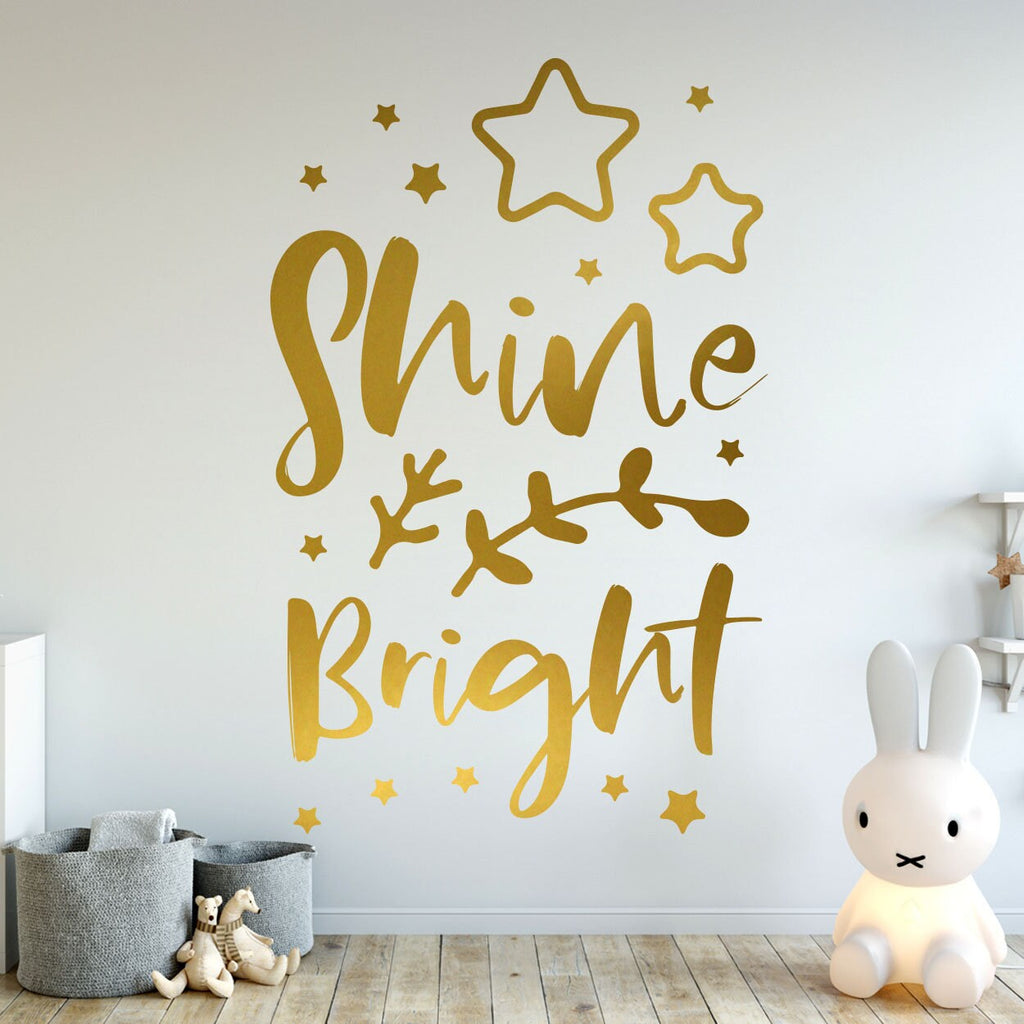 Nursery Wall Decal: Shine Bright, Stars Vinyl Decor