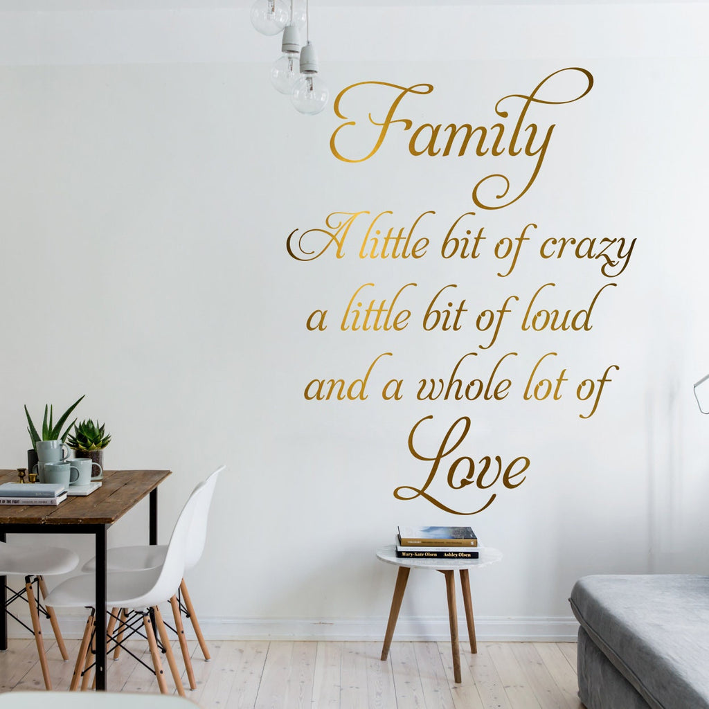 Family Love Quote Wall Decal: Home Decor Art Sticker