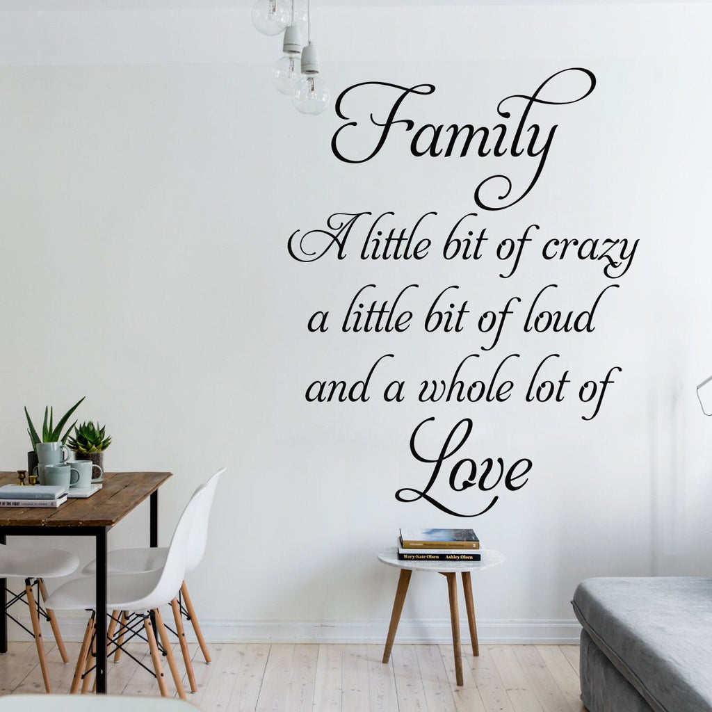 Family Love Quote Wall Decal: Home Decor Art Sticker