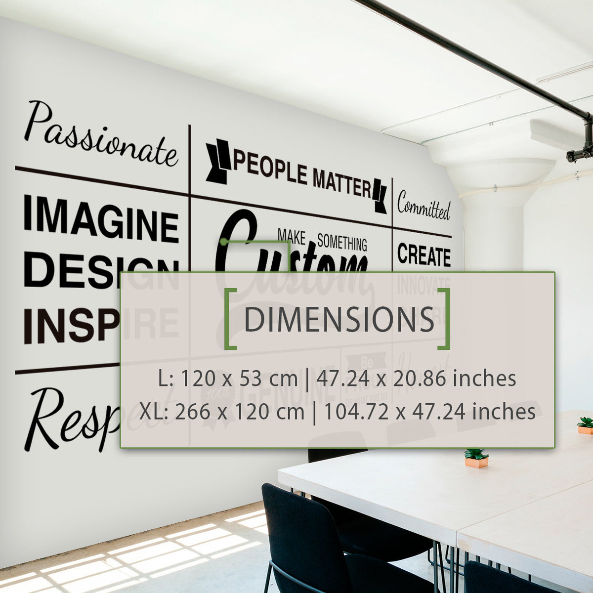 Custom Core Values Office Wall Decal: Inspirational Wall Art