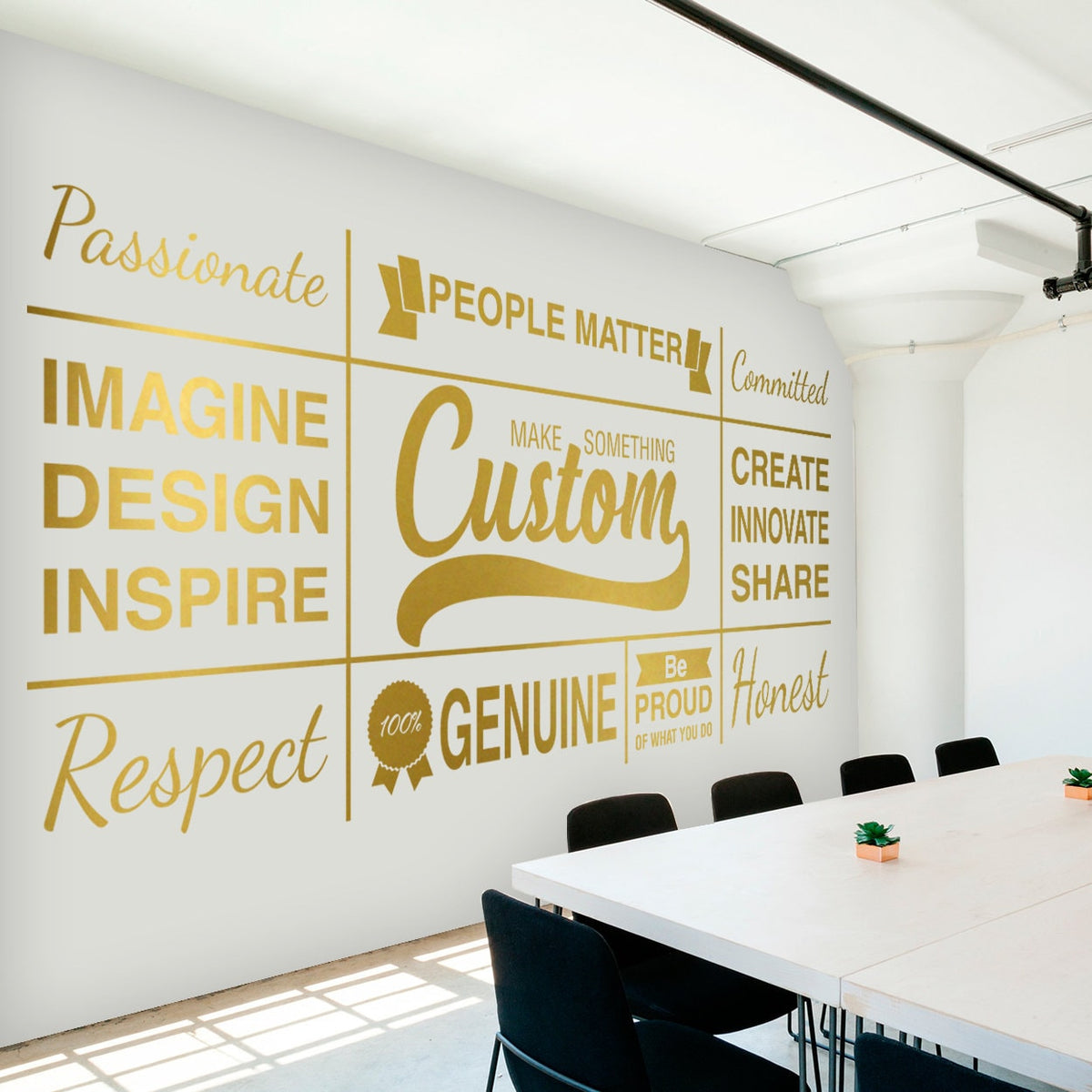 Custom Core Values Office Wall Decal: Inspirational Wall Art