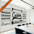Custom Core Values Office Wall Decal: Inspirational Wall Art