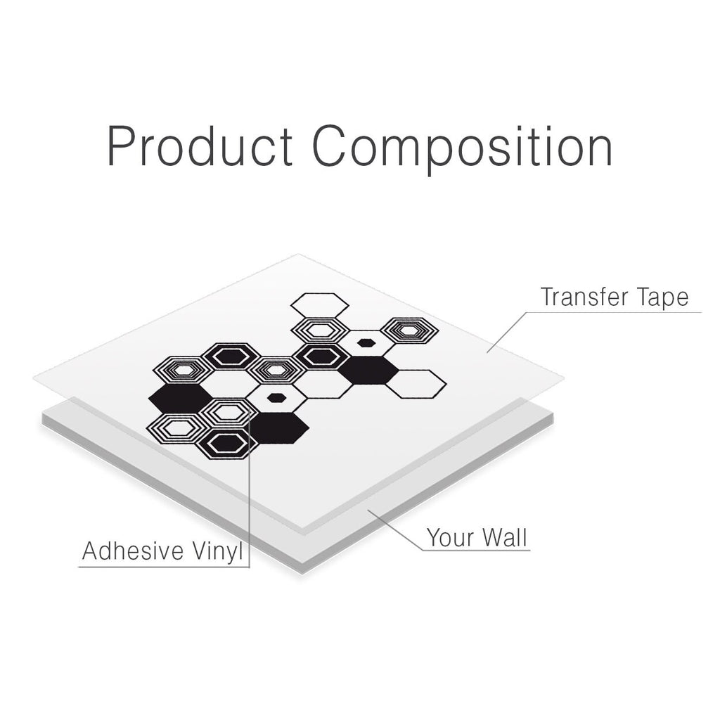Hexagon Wall Decals: Geometric Abstract Art, Office Decor