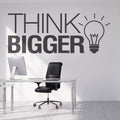 Think Bigger Office Wall Decal: Inspirational Typography Art