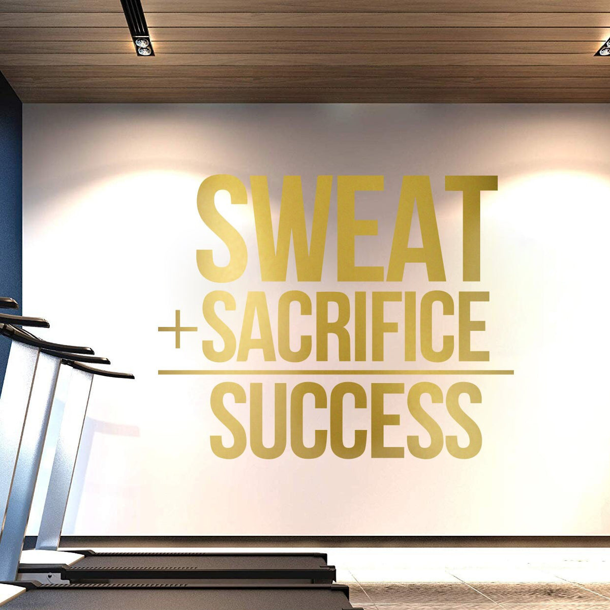 Gym Wall Decal: Sweat Sacrifice Success, Fitness Decor