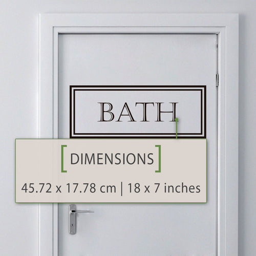 Bath Door Vinyl Decal: Home Decor Sticker
