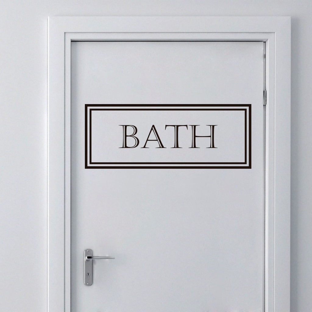 Bath Door Vinyl Decal: Home Decor Sticker