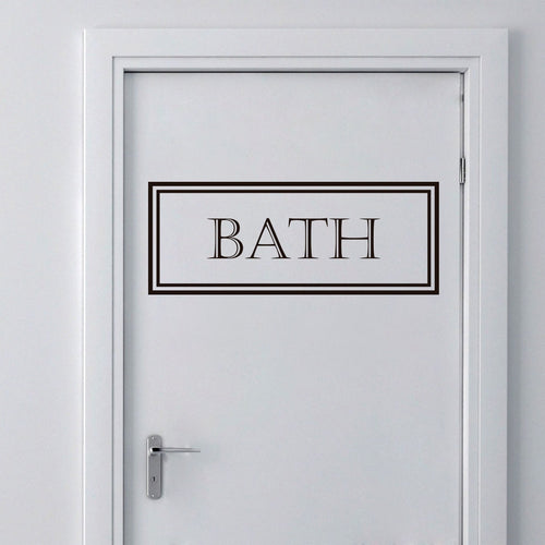 Bath Door Vinyl Decal: Home Decor Sticker