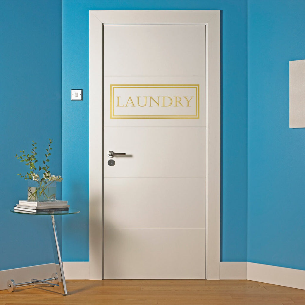 Laundry Room Door Decal: Modern Vinyl Sticker, Organization Decor