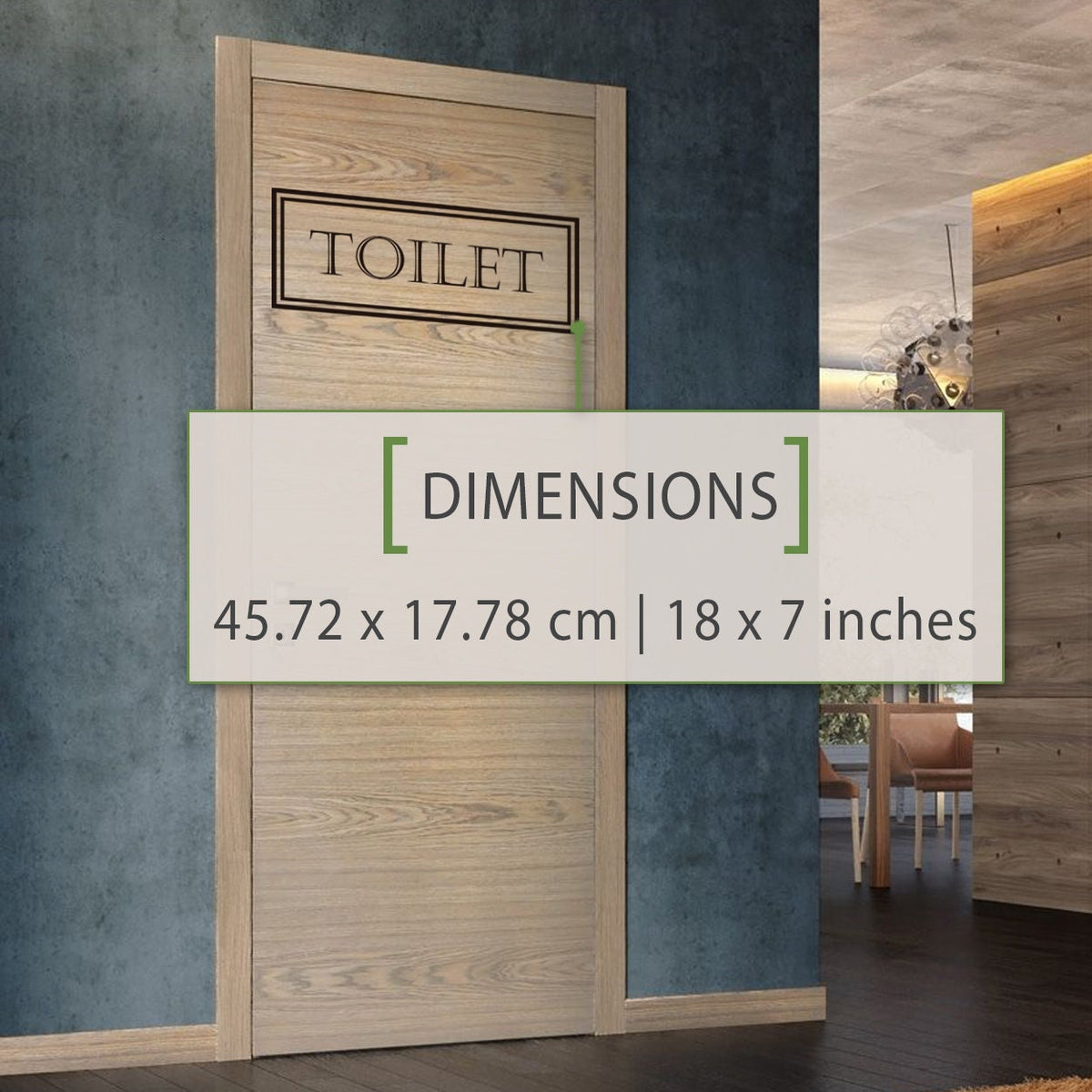 Toilet Door Vinyl Decal: WC Restroom Sign, Modern Decor