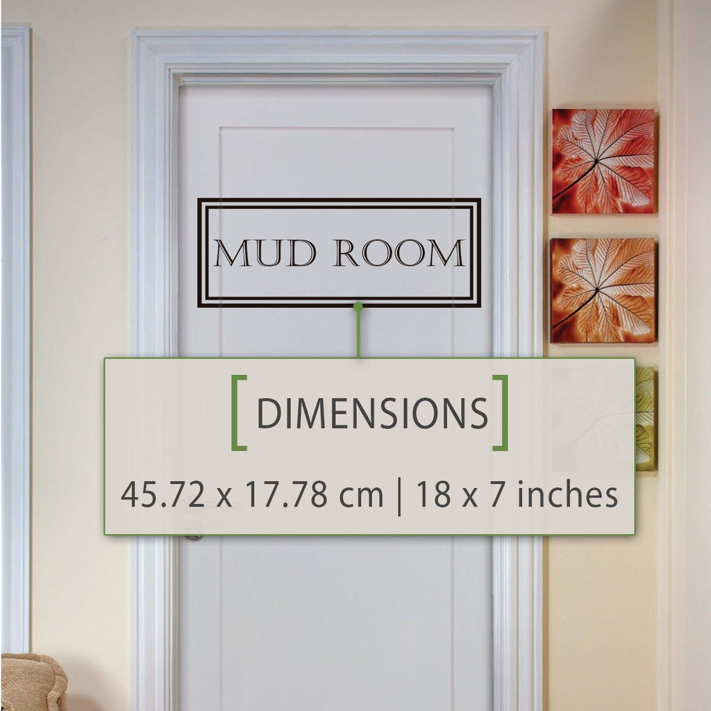 Mud Room Door Vinyl Decal: Organization Sticker