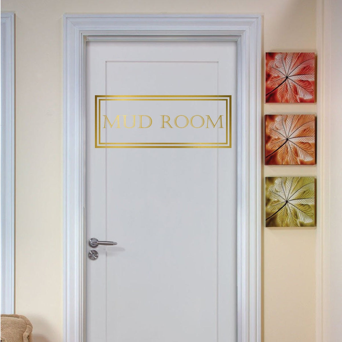 Mud Room Door Vinyl Decal: Organization Sticker