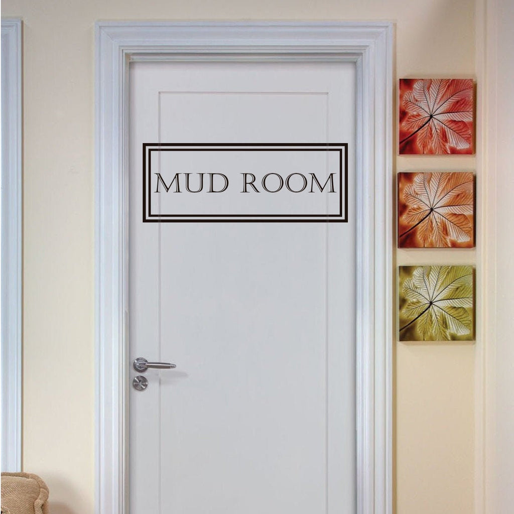 Mud Room Door Vinyl Decal: Organization Sticker