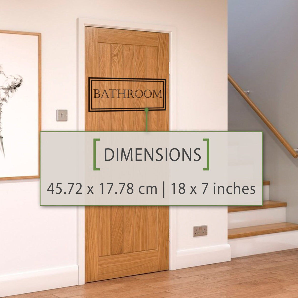 Bathroom Door Vinyl Decal: Modern Organization Sticker