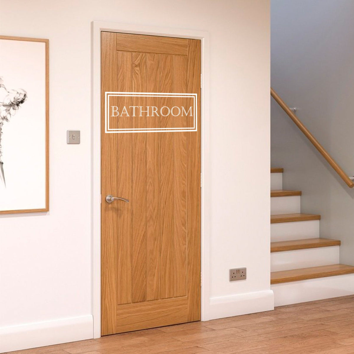 Bathroom Door Vinyl Decal: Modern Organization Sticker