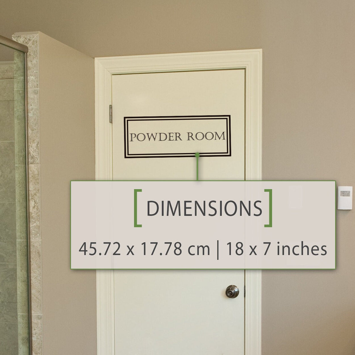 Powder Room Door Decal: Vinyl Sticker for Glass