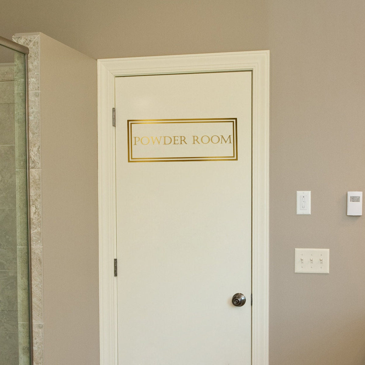 Powder Room Door Decal: Vinyl Sticker for Glass