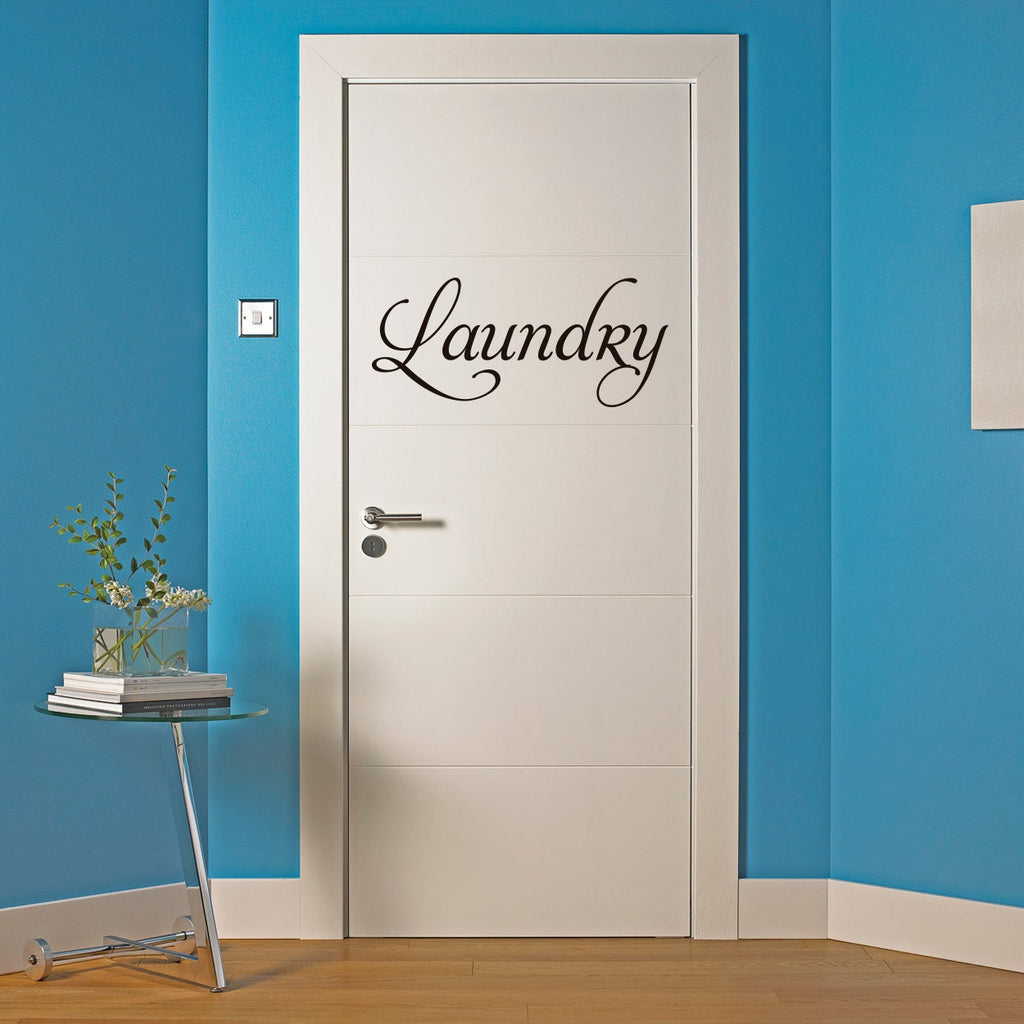 Laundry Room Vinyl Decal: Traditional Door Sticker