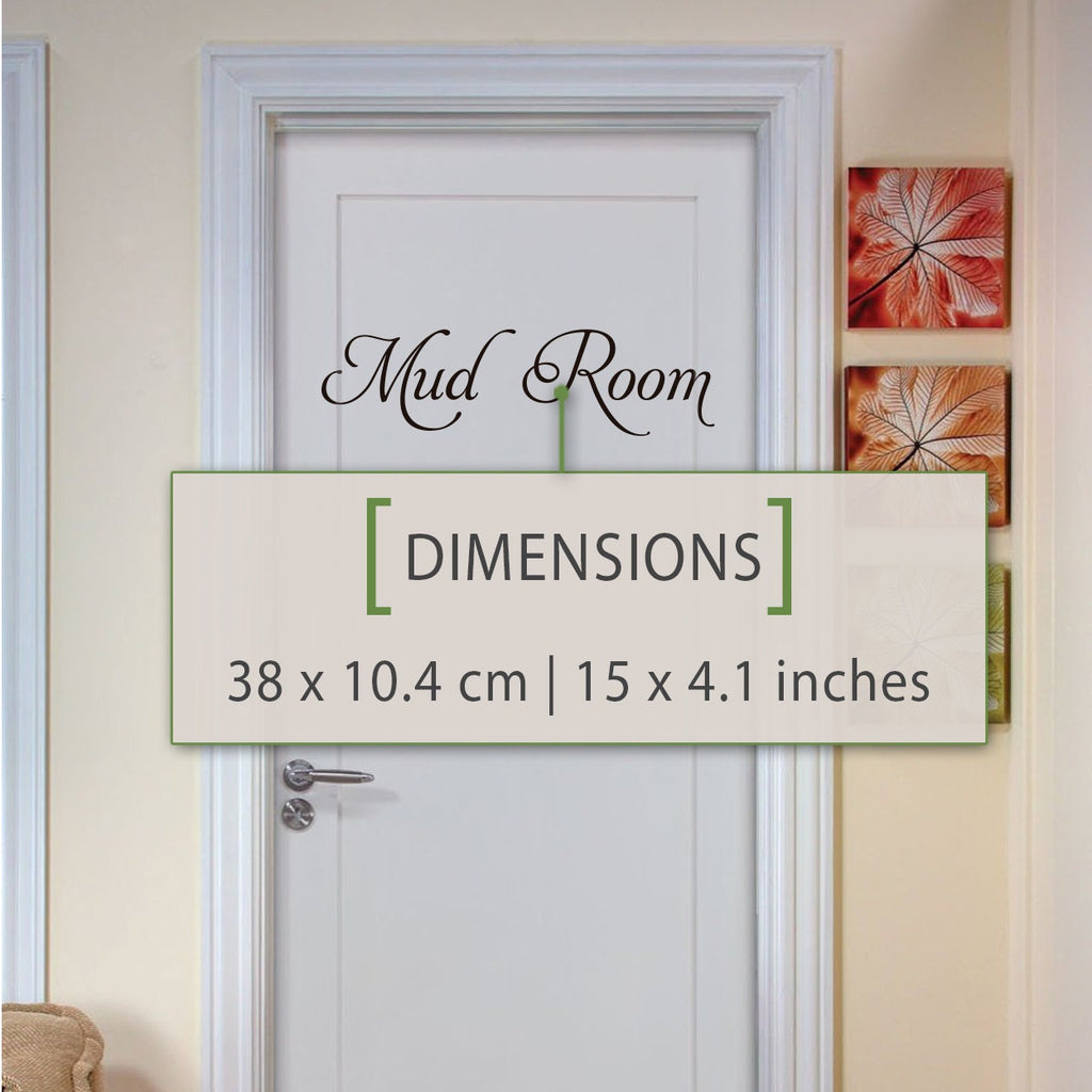 Mud Room Vinyl Decal: Door Sticker, Home Decor