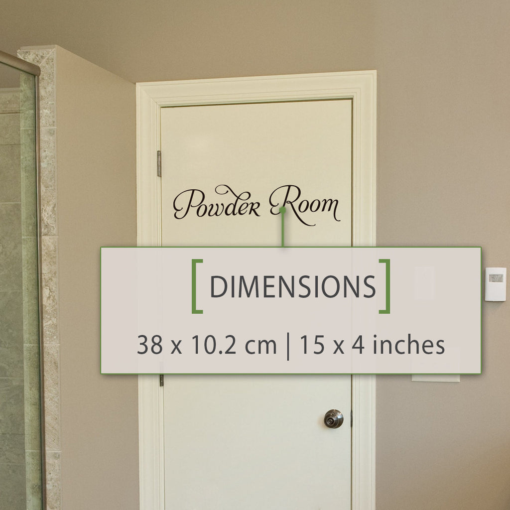 Powder Room Vinyl Decal: Elegant Door Sticker