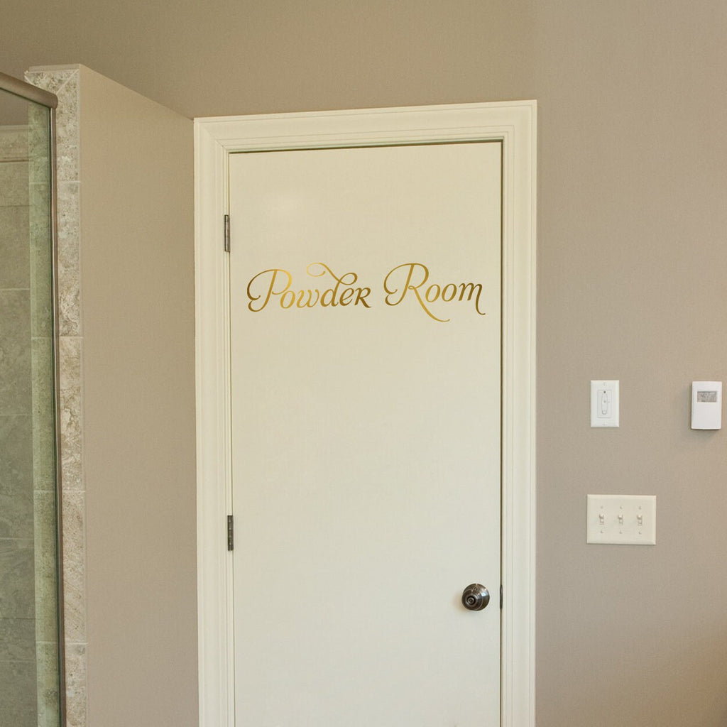 Powder Room Vinyl Decal: Elegant Door Sticker