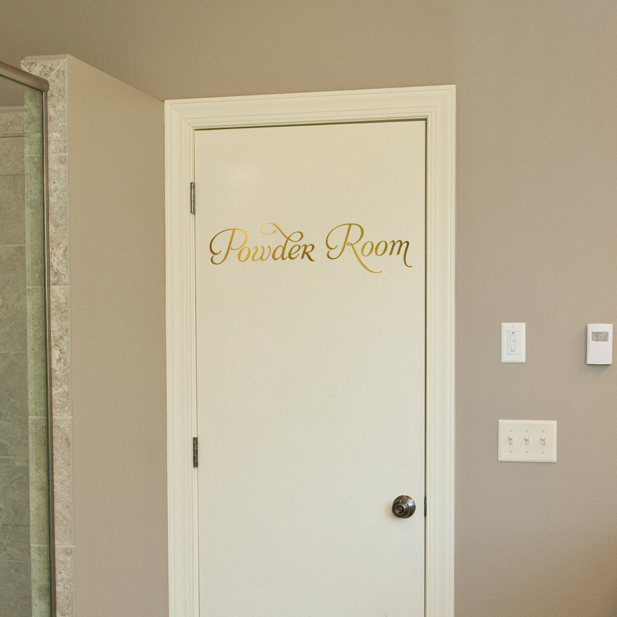 Powder Room Vinyl Decal: Elegant Door Sticker