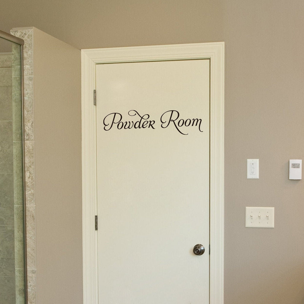 Powder Room Vinyl Decal: Elegant Door Sticker